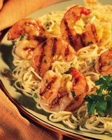 Fiery Shrimp and Angel Hair Pasta BBQ Recipe