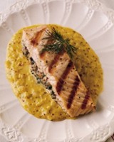 Oyster-Stuffed Salmon Fillets BBQ Recipe