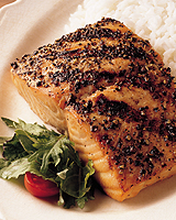 Pepper-Crusted, Maple-Glazed Salmon BBQ Recipe