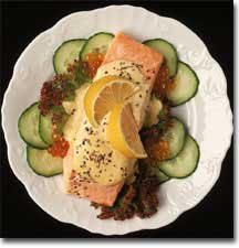 Poached Salmon with Dill Sauce